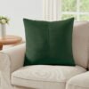 Valentina 22" x 22" Kombu Green Velvet Decorative Pillow Cover - Image 2