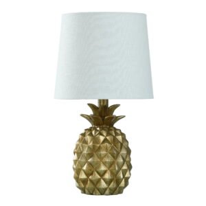 Distressed Pineapple 17” Table Lamp with Empire-Style Shade